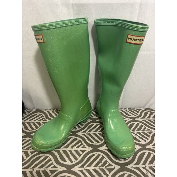 Hunter Original Tall Wellies Swamp Green Rubber Women's Rain Boots Size F4 - Picture 1 of 7
